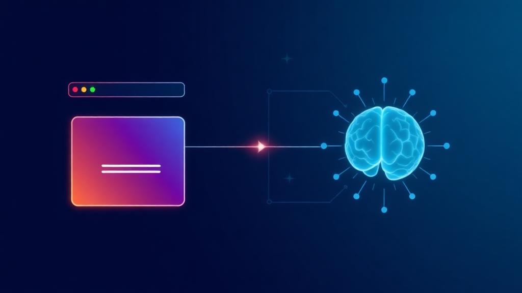 Diagram of a web app sending a request to an AI API and receiving a response