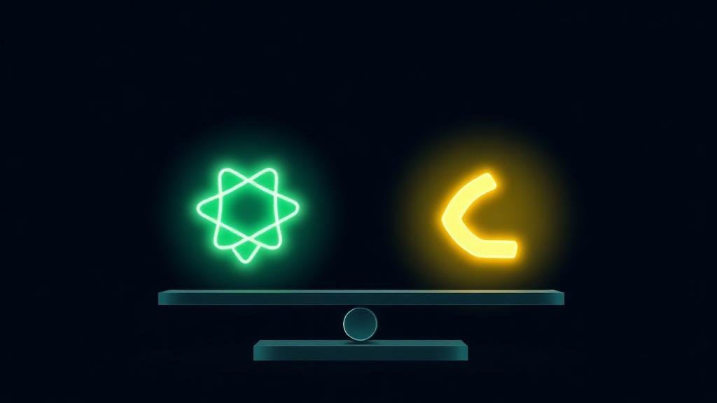 Python and JavaScript logos side by side on a comparison board