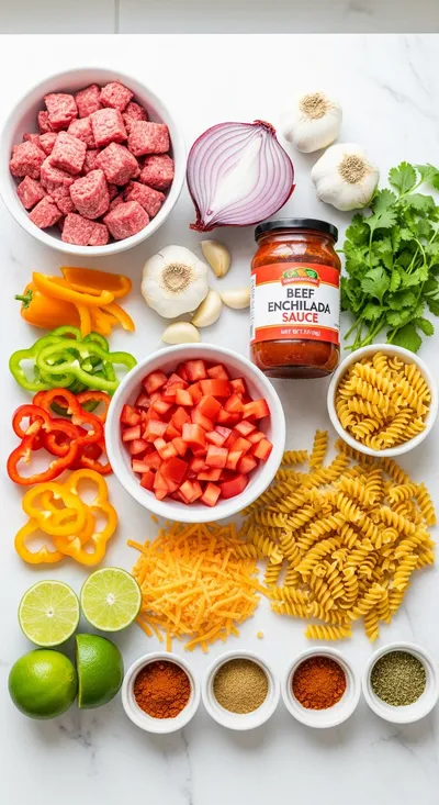 Beef Enchilada Pasta – One-Pan Meal - cooking process