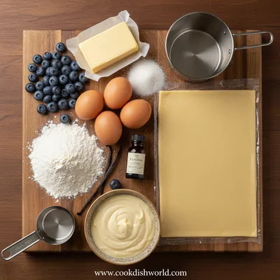 Blueberry Pastry Rings With Vanilla Cream Filling - cooking process