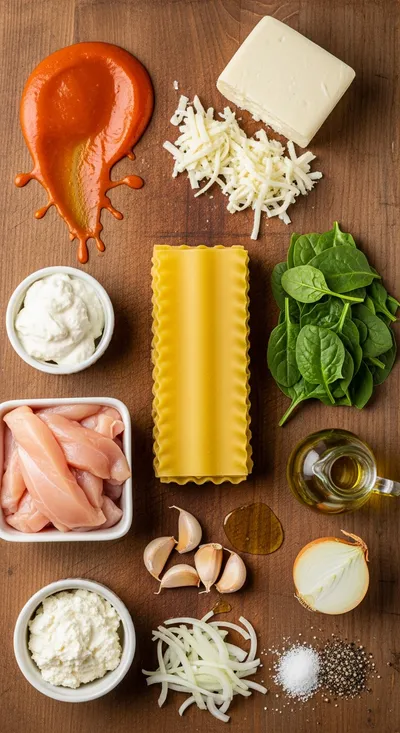 Buffalo Chicken Lasagna – Cheesy Dinner Delight - cooking process