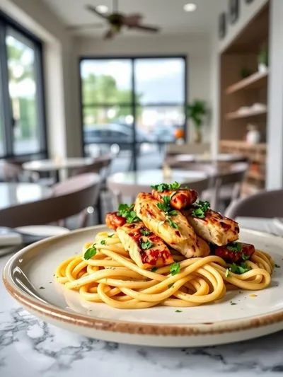 Cowboy Chicken Butter Linguini - ready to serve