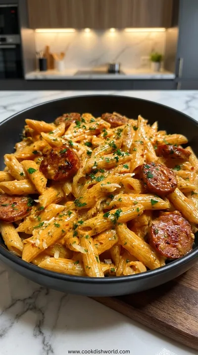 Creamy Spicy Cajun Sausage Pasta – Quick Weeknight Dinner