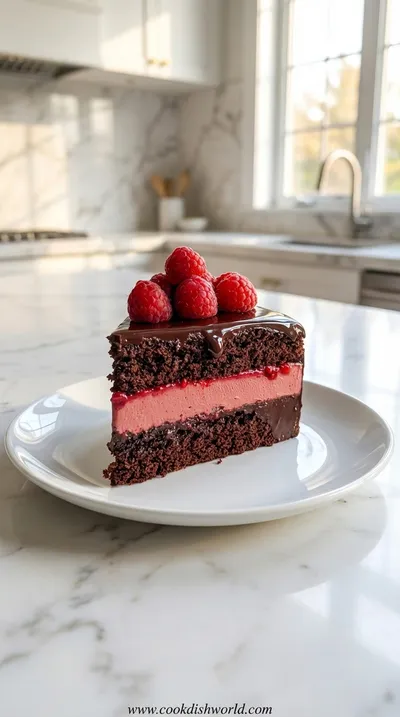 Dark Chocolate Raspberry Mousse Cake