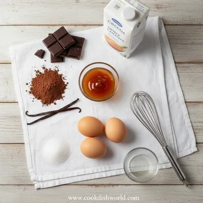 French Chocolate Flan - cooking process