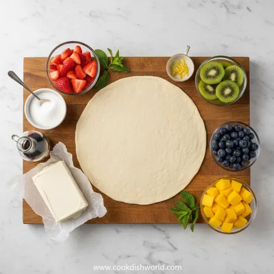 Fruit Pizza – Easy Fresh Fruit Dessert - cooking process