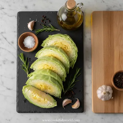 Garlic Cabbage Steaks – Easy Main Dish - cooking process