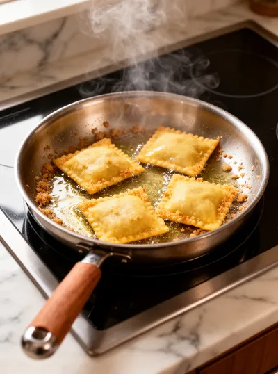 Crispy Ravioli Appetizer - ingredients preparation