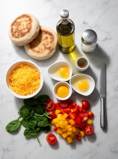 English Muffin Breakfast Pizza - ready to serve