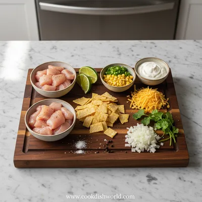 Green Chile Chicken Enchilada Casserole - cooking process