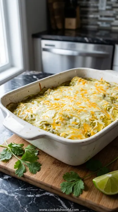 Green Chile Chicken Enchilada Casserole