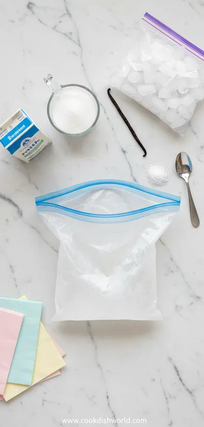 5‑Minute Ice Cream in a Bag – Quick Frozen Treat - ingredients preparation