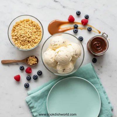 Krispie Ice Cream Dessert Recipe - cooking process