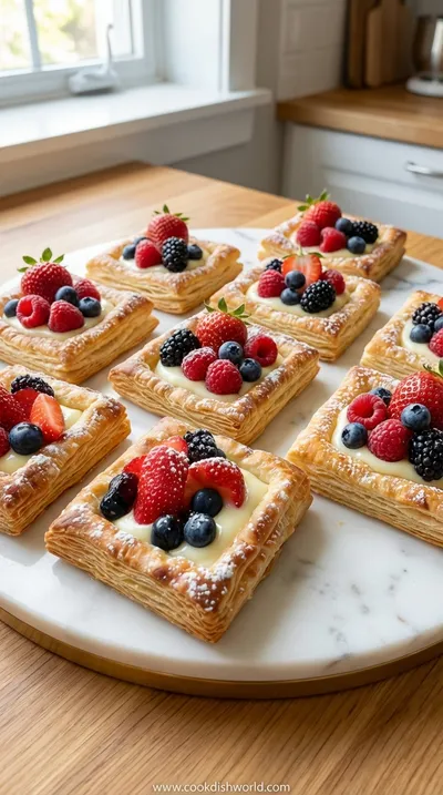 Mixed Berry Cream Pastries – Light & Flaky Dessert