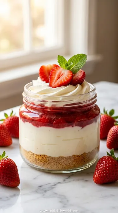 No-Bake Strawberry Cheesecake Cups – Creamy Layered Treat