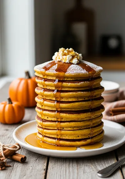 Pumpkin Cottage Cheese Pancakes – Easy Breakfast