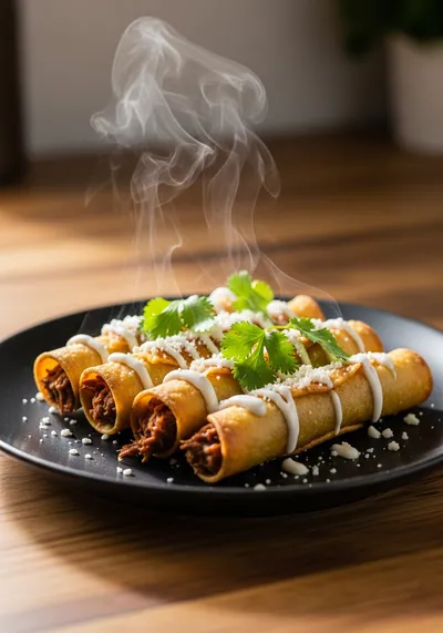 Quick Pulled Beef Taquitos
