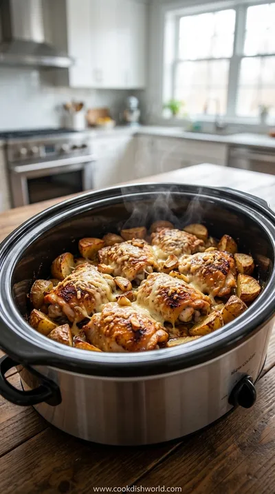 Slow Cooker Parmesan Garlic Chicken and Potatoes