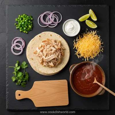 Smothered Chicken Burritos - cooking process