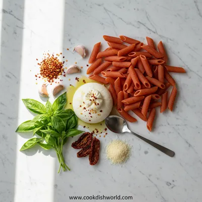 Spicy Burrata Rigatoni – Main Dish - cooking process