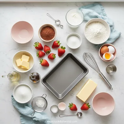 Strawberry Brownies With Creamy Frosting - cooking process