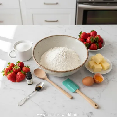 Easy Strawberry Cake - cooking process
