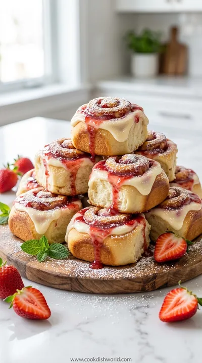Strawberry Cheesecake Cinnabon Rolls