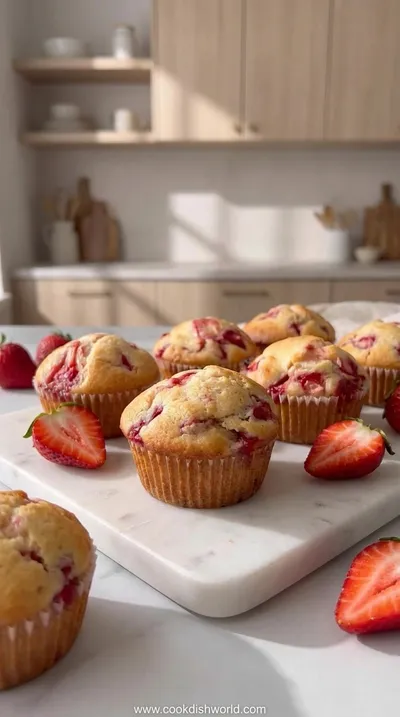 Strawberry Muffins – Soft and Fluffy