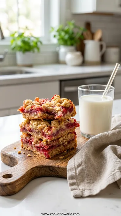 Strawberry Oatmeal Crumble Bars