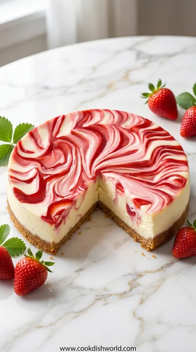 Strawberry Swirl Cheesecake