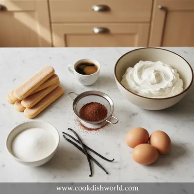 Traditional Italian Tiramisu Recipe - ingredients preparation