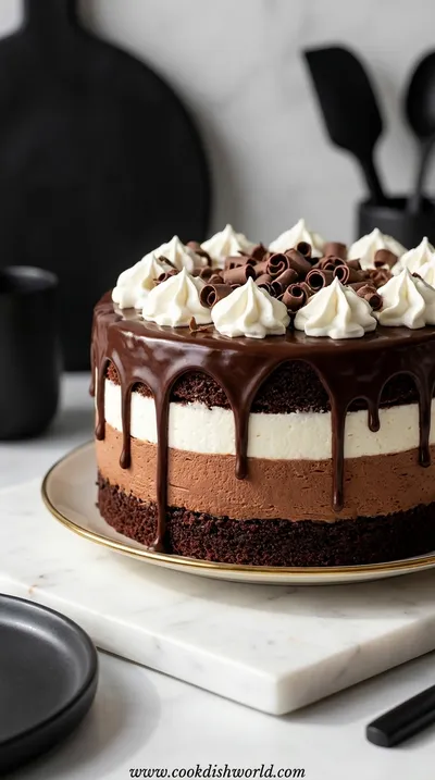 Decadent Tuxedo Cake – Triple Chocolate Mousse