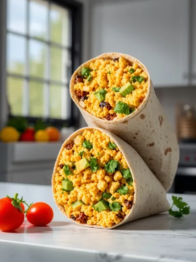 Vegan High-Protein Tofu Scramble Breakfast Burrito